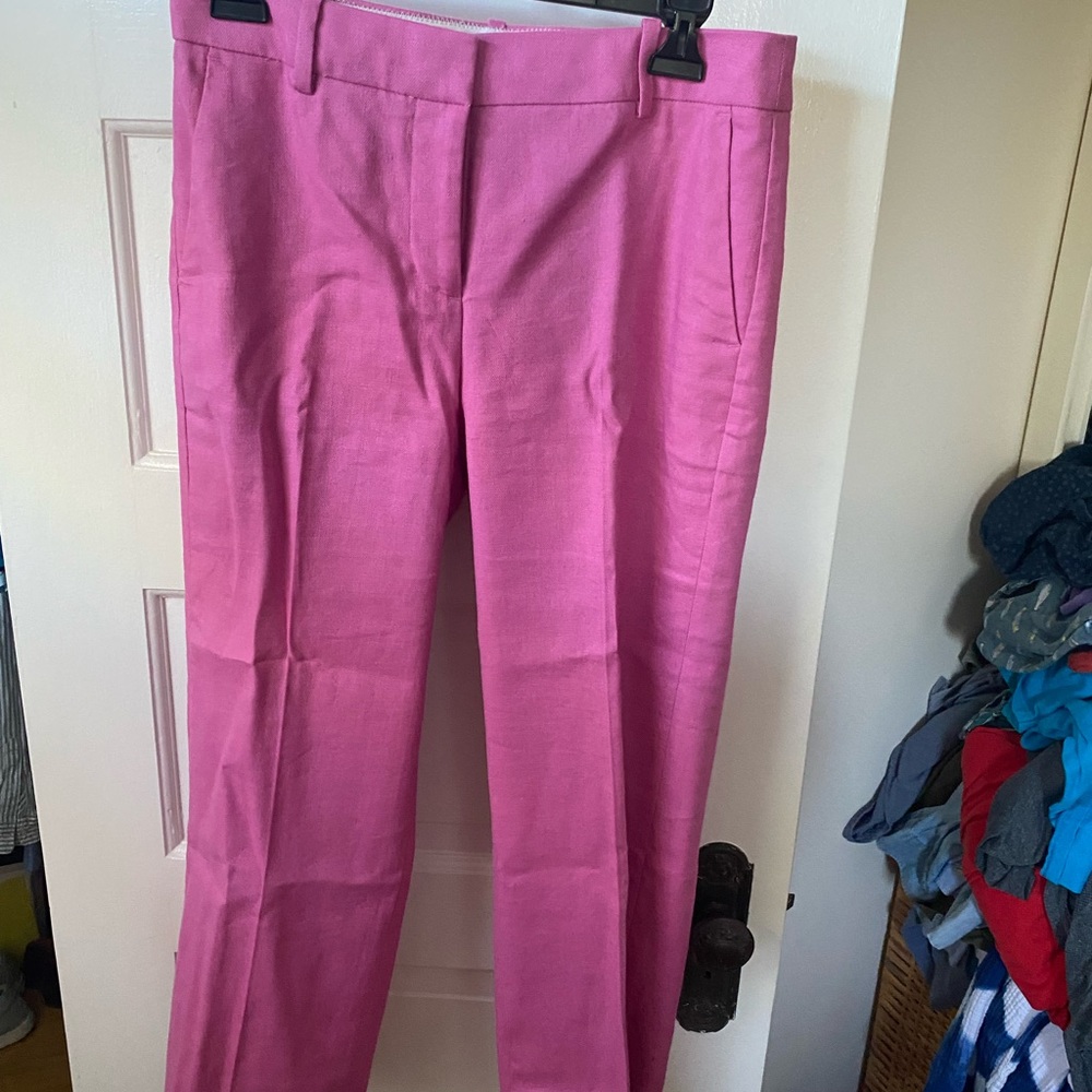 J.crew pink linen pants